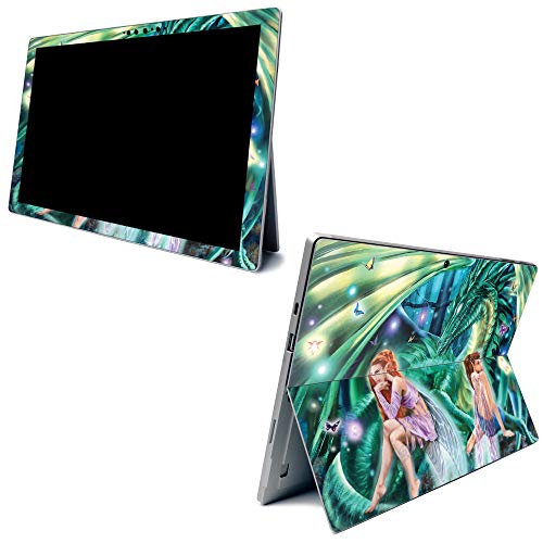 Image of MightySkins Carbon Fiber Skin for Microsoft Surface Pro 7 - Gemini Fairies | Textured Carbon Fiber Finish | Easy to Apply, Remove, and Change Styles | Made in The USA (CF-MISURPR7-Gemini Fairies)