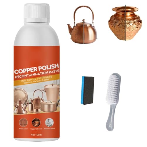 Spray limpiador de latón y cobre, limpiador de latón de latón, limpiador de latón y spray de pulido, limpiador de latón natural, limpiador y pulido de cobre, limpia suavemente el deslustre sin rayar