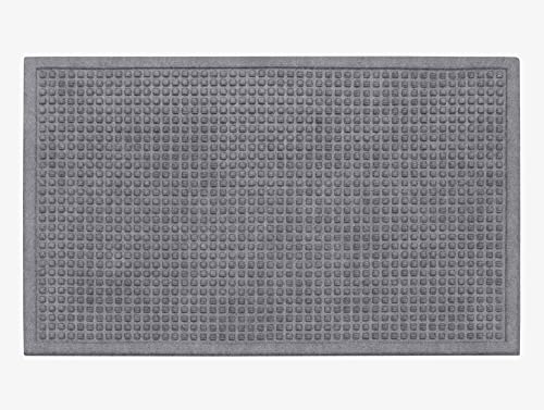 A1 Home Collections All Weather Absorbent Doormat, Quick Dry, Absorbs Up To 2 Cups Of Moisture, Non Slip & Heavy Duty Sbr Crumb Rubber Backing Indoor/Outdoor Boot Scraper,24X36, Charcoal Grey #TOP20