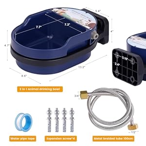 Auto Dog Water Bowl Dispenser Automatic Pet Water Bowl Dispenser for Dog Self Filling Trough Drinking Water Feeder for Poultry Outdoor Large Dog and Livestock blue Bowl  Cucciolini Doodles Auto dog water bowl dispenser automatic pet water bowl dispenser for dog self filling trough drinking water feeder for poultry outdoor large dog and livestock blue bowl   cucciolini doodles