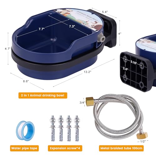 Auto Dog Water Bowl Dispenser Automatic Pet Water Bowl Dispenser for Dog Self Filling Trough Drinking Water Feeder for Poultry Outdoor Large Dog and Livestock blue Bowl  Cucciolini Doodles Auto dog water bowl dispenser automatic pet water bowl dispenser for dog self filling trough drinking water feeder for poultry outdoor large dog and livestock blue bowl   cucciolini doodles