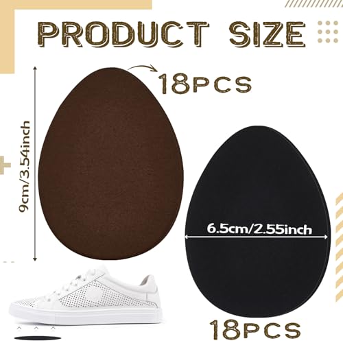 Image of Jecery 36 Pcs Suede Soles for Dance Shoes Non Slip Shoe Pads on Bottom of High Heeled Shoes Protectors Adhesive for Women (Brown,Black)