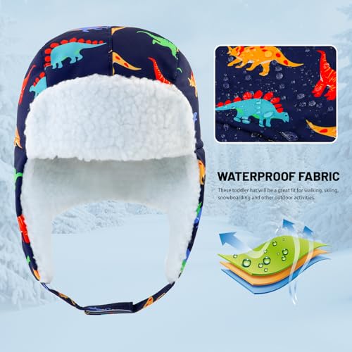 Image of BAVST Winter Trapper Hat for Boys Girls Waterproof Warm Baby Toddler Ushanka Fleece Beanie Hats for 6M-6T