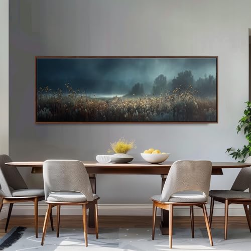 Tableau paysager grand format fleurs sauvages impression panoramique