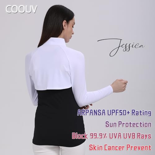 Ice Silk Cooling Fabric UPF50+ UV Sun Protection Lightweight Shawl Arm Sleeve Sport Shrug Golf Shirt4