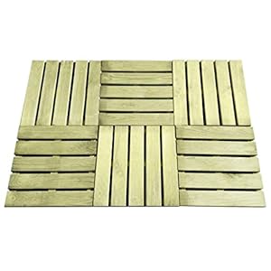 ZHOUMIN Tegels voor plafond, 6 stuks, 50 x 50 cm, van groen hout, tegels voor plafond, tuintegels van polycarbonaat, tegels voor buiten, tegels