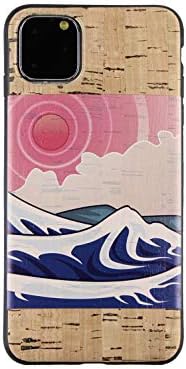 Reveal Cork Wood Cases Compatible with iPhone 11/11 Pro/11 Pro Max - Natural Eco-Friendly Designs Shop (Japanese Ocean, 11 Pro)