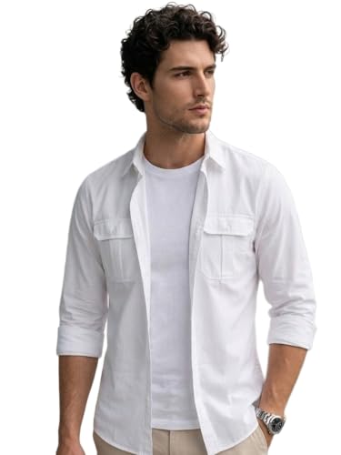 Image of Urbano Fashion Men's Cotton Full Sleeve Regular Fit Casual Solid Shirt