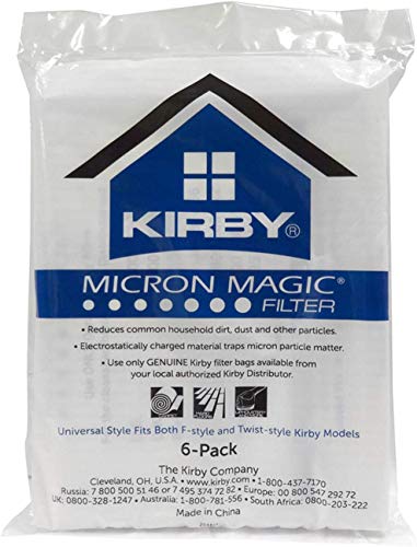 Kirby Vacuum System Filter Bags With Micron Magic Technology 6 Pack Part 204811 #TOP6