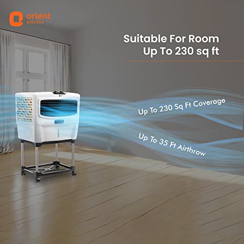 Image of Orient Electric Magiccool 55L Window Cooler for home | Powerfull Air Delivery | Premium Finish Body | Weather Resistant | 4-Way Cooling, Water Level Indicator | 1 Year Warranty by Orient | White