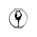 Winter Sport Female Skating Outline Hand Compact Mirror Round Portable Pocket Glass