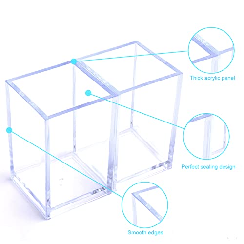 Acrylic Pen Holder, 3 Pcs Clear Acrylic Pencil Holders For Desk, Makeup Brush Holder Cup Organizer, Pen Holder Stationery Storage Desktop Accessories For Office School Supplies (With Cleaning Cloth) #TOP4