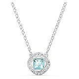Medidas: 38/0.9 x 0.9 cm Swarovski Collar Angelic Square para Mujer, Cristal Azul de Talla Cuadrada, Baño de Rodio, Colección Angelic Square de Swarovski