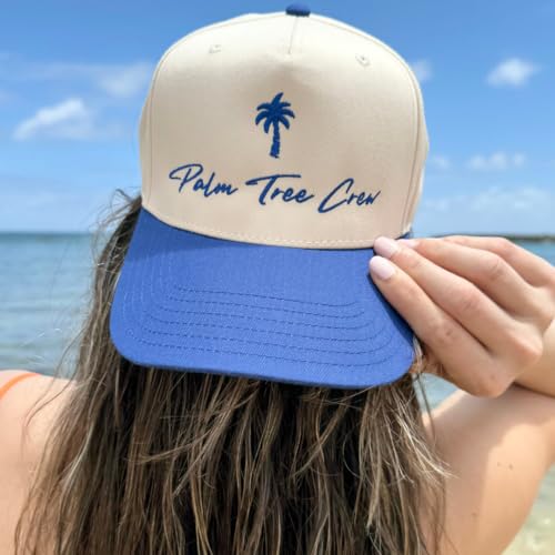 Image of Palm Tree Crew Men's Adjustable Snapback Embroidered Logo Crew Hat