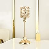 🕯 Bola de cristal hecha a mano --- El candelabro tiene incrustaciones de cuentas de cristal K9 brillantes. La luz reflejada por el cristal hará que tu espacio esté lleno de arte.