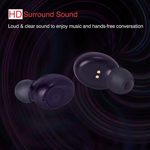 Image of iBall EarWear TW10 in-Ear Bluetooth Wireless Headphones with Protective Charging Case - Royal Purple