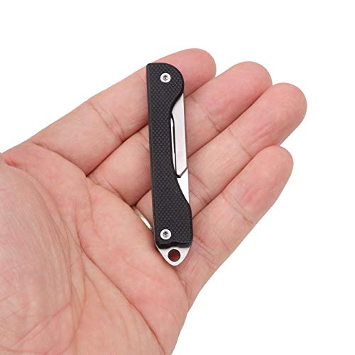 Samior S12 Mini Slipjoint Scalpel Folding Pocket Knife With 10Pcs #11 Replaceable Blade, Black G10 Handle Utility Edc Keychain Knife For Box Cutting, Crafting 0.5Oz #TOP3