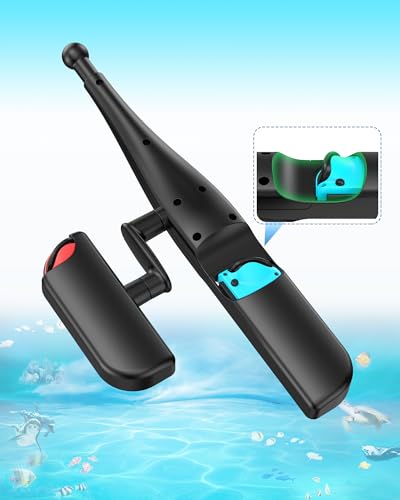 Canne à pêche pour Joy-Con Switch avec moulinet rotatif fluide pour simulation
