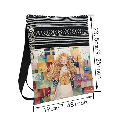 Blonde Lady Messenger Bag Small Ethnic Pattern Printed Adjustable Strap Crossbody Zipper Bag Blonde Lady Phone Bag Wallet Cute Shoulder Handbag for Women2
