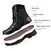 NORTIV 8 Men's Military Tactical Work Boots Side Zipper Leather Motorcycle Combat Boots Trooper(6-8 Inches),Size 15,Black-8 Inches
