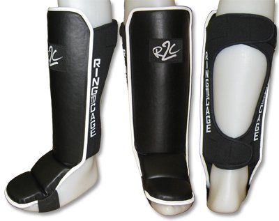 R2C Hook&Loop Grappling Shin Instep - Open Back for Muay Thai, MMA, Kickboxing-X-Large