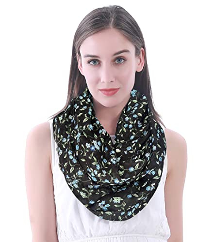 Lina & Lily Forget Me Not Flower Floral Print Women's Infinity Scarf Lightweight