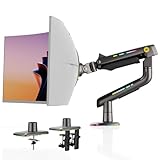 NB Gaming Monitor Arm for Screen up to 60 inches, Holds 44 lbs(20 kg), VESA 75/100, RGB Light, Heavy Duty Monitor Stand, Aluminum Ultrawide Screen Mount Height Angle Adjustable Grey Black