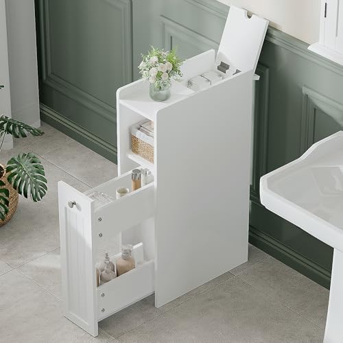 ChooChoo Slim Bathroom Storage Cabinet, Small Narrow Storage Orga...