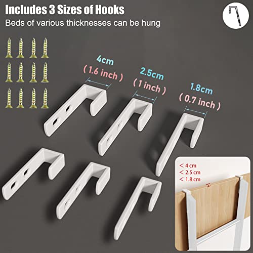Échelle de lit superposée blanche 116 cm en métal à crochets - 5
