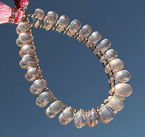 Perles de quartz rose naturel en poire briolette facettée 6x9-8x12 mm pour offrir un bijou unique
