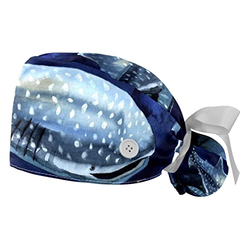 Chapeaux de travail requin baleine : casquettes bouffantes respirantes cheveux longs et courts
