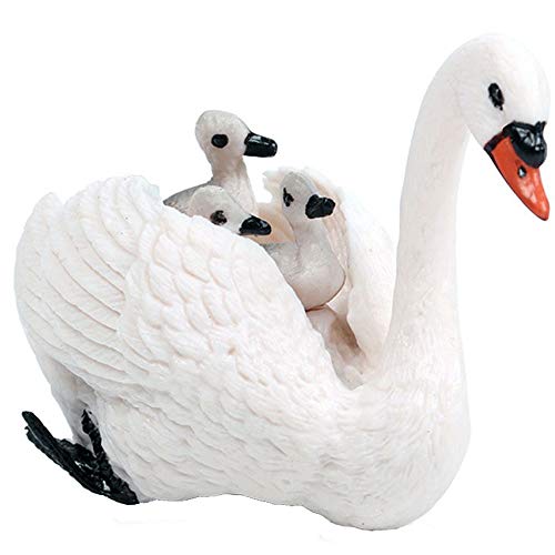 FLORMOON Swan Figure Realistic Animal Figurines Early Educational Bird Toy Science Project Christmas Birthday Cake Topper for Kids Toddler