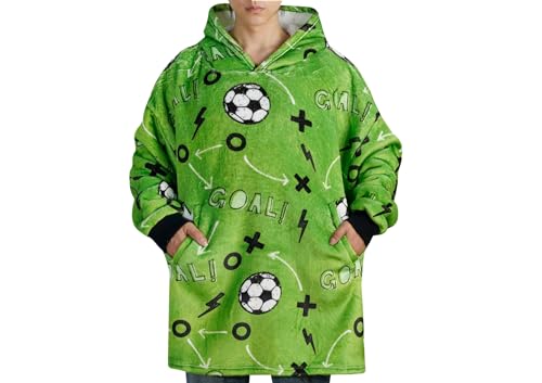 Soccer Hoodie Blanket for Men, Women, Kids, Plush & Cozy
