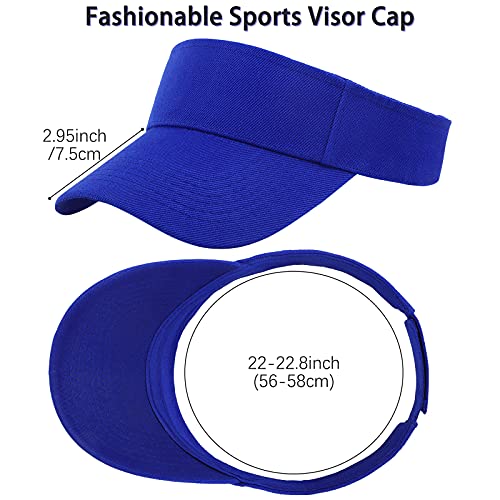 Cooraby 12 Pack Visor Cap Sun Protection Sports Visor Hats Summer Adjustable Wide Brim For Men And Women #TOP1