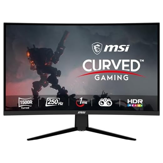 MSI G32C4X, 32" Gaming Monitor, 1920 x 1080 (FHD) Curved Gaming Monitor, 1 ms, 250Hz, FreeSync, 1500R, HDMI, DisplayPort, Tilt Adjustable.
