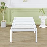 Lutown-Teen 46 cm High Small Single Bed Frame 2ft 6 with Rounded Corners, Heavy Duty Metal Bed Frames Small Single with Steel Slats, Ample Space Underneath, Noise Free, Easy Assembly, White