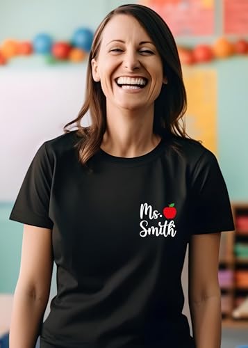Personalized Teacher Shirts Custom Teacher Shirt Mrs Name Teacher Tshirts for Teachers Gift Elementary Back to School Outfit3