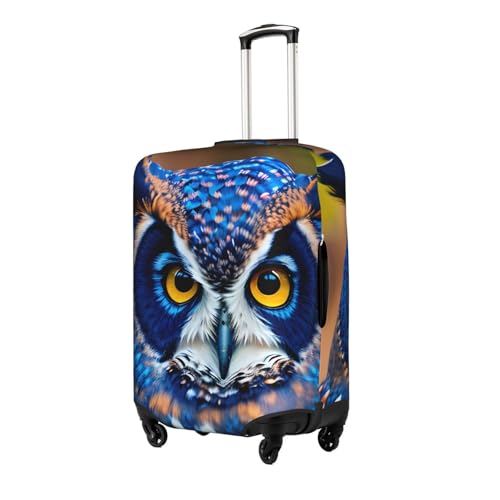 Blue Owl Print Travel Elastic Suitcase Luggage Baggage Cover Protector, Washable And Anti-Scratch2
