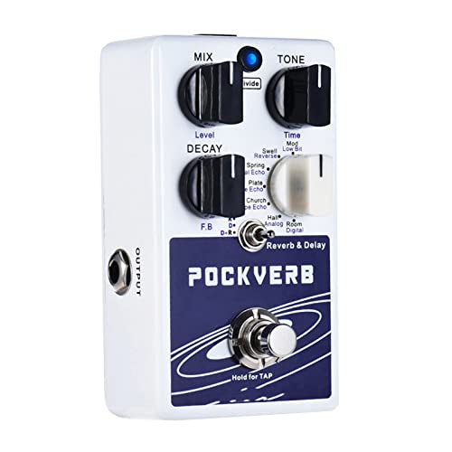 Btuty Reverb & Delay Gitarre Effektpedal mit 7 Nachhall Effekten + 7 Verzögerungseffekte mit Tap Tempo True Bypass Funktion