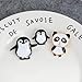 XIAODAN Cartoon Tier Pin Panda Mama und Baby Pinguin Brosche Button Pins Jeansjacke Pin Abzeichen Kindlicher Geschenkschmuck für Kinder Kind