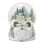 THINGS REMEMBERED Engraved Winter Castle and Train Musical Snow Globe, Greensleeves Music, Beautiful and Unique (Free Customization)