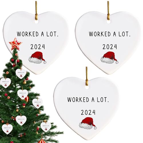 Bohany Adornos de corazón para el árbol de Navidad, decoración navideña en forma de corazón, divertido adorno de Navidad, decoración interior de coche, decoración navideña única para fiestas en casa