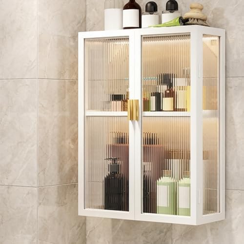 Wall-Mounted Corner Cabinet with Doors - Space-Saving Acrylic & Steel Bathroom & Kitchen Storage Solution, Stylish Organizer for Small Spaces
