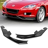 Q1-TECH, Front Bumper Lip fit for Compatible with 2004-2008 Mazda RX-8, Front Bumper Lip Spoiler Air Chin Body Kit Splitter, Unpainted Matt Black ABS, 2005 2006 2007, MS-Style