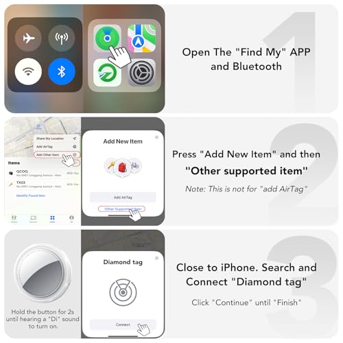 Air Traceur Tag Compatible avec l'app Apple Localiser (Uniquement iOS), Smart Tracker – Image 7