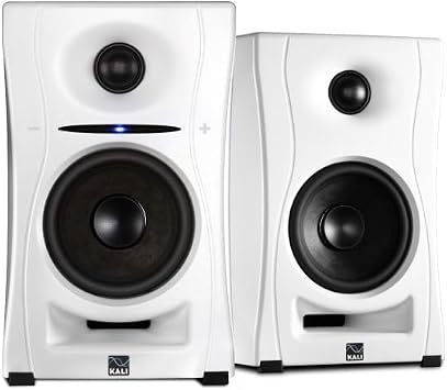 Kali Audio LP-UNFW 4" Ultra Nearfield Studio Monitors - Powered Active Studio Speakers System for Music Production - Bluetooth, USB-C, TRS & RCA Input - 3D Imaging Waveguide, Boundary EQ - White, Pair