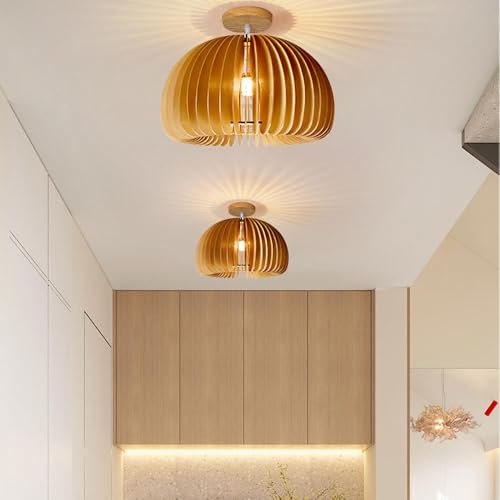 Lámpara de techo de madera para iluminar pasillos oscuros con techos bajos 5