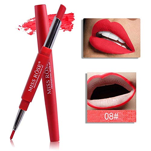 Image of Miss Rose 2 In 1 Lipstick with Lip Liner (Red, 2.1 g) Matte Finish