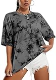 batik top bunt Paarung: t shirt weit, langes Damen T-Shirt, geeignet zum Kombinieren mit Jeans, Shorts oder Röcken und kann mit Halsketten und anderen Accessoires kombiniert werden, um Ihr Temperament zu verbessern.