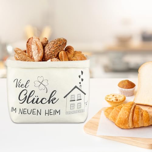 MeYuxg Brotkorb Stoff, Einzugsgeschenk Geschenk zum Umzug Oder Auszug Brötchenkorb Neue Wohnung Geschenke, Stoffbrotkorb Brottasche Kreativer Brotkorb Durchmesser 38 cm (vierblättriges Kleeblatt)